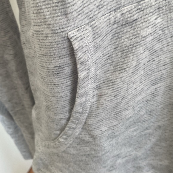 Champion Elite Gray Stripe Kangaroo Pocket Funnel Neck Pullover Hoodie - Picture 3 of 8